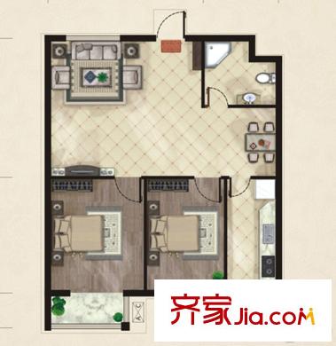 SR國際新城三期 2室 戶型圖