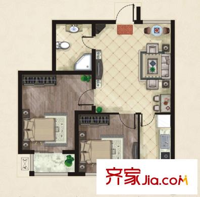 SR國際新城三期 2室 戶型圖