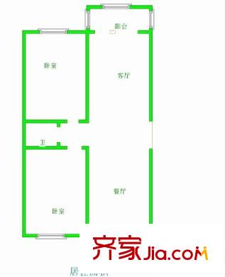 艷粉二期 2室 戶型圖