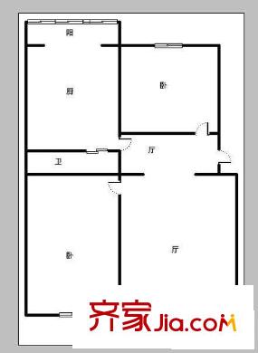 艷粉二期 2室 戶型圖