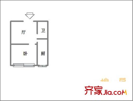 艷粉二期 1室 戶型圖