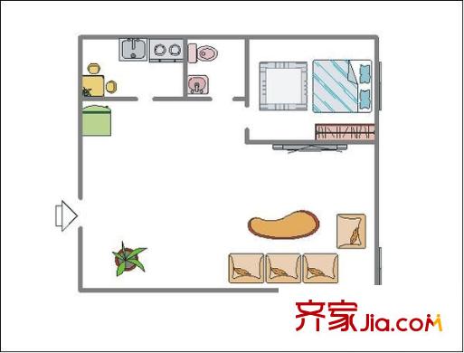 保利百合花園北園戶型圖保利百合北園 1室 戶型圖 1室1廳1衛(wèi)1廚