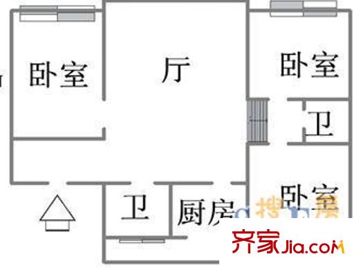 保利百合花園北園戶型圖保利百合北園 3室 戶型圖 3室1廳2衛(wèi)1廚