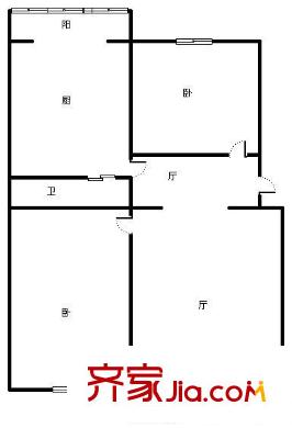艷粉二期 2室 戶型圖
