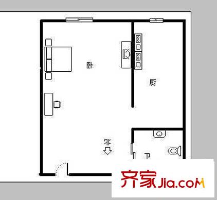 淺草綠閣七期廊橋溪語戶型圖淺草綠閣七期廊橋溪語 1室 戶型圖 1室1廳1衛(wèi)1廚