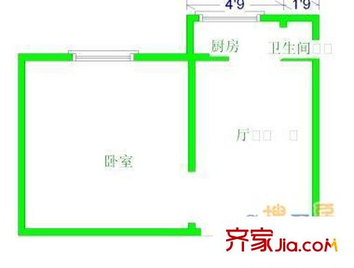 淺草綠閣七期廊橋溪語戶型圖淺草綠閣七期廊橋溪語 1室 戶型圖 1室1廳1衛(wèi)1廚
