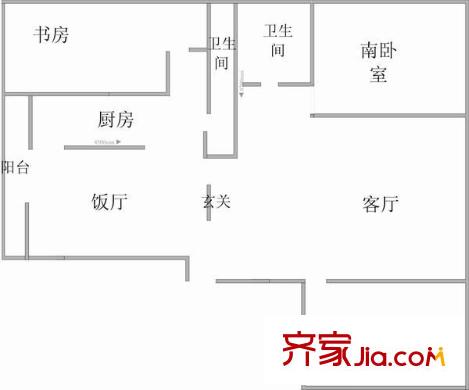 成龍花園 3室 戶型圖
