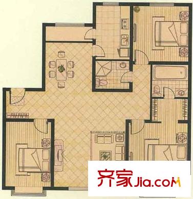 成龍花園 3室 戶型圖