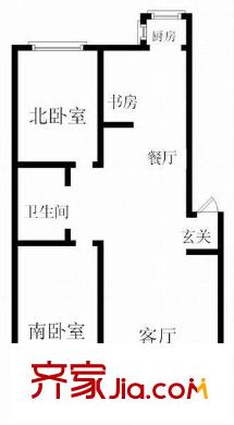 新湖中國印象戶型圖新湖北國之春四期中國印象 2室 戶型圖 2室2廳1衛(wèi)1廚