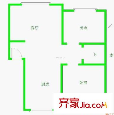 新湖中國印象戶型圖新湖北國之春四期中國印象 2室 戶型圖 2室2廳1衛(wèi)1廚