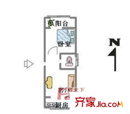 新湖中國印象戶型圖新湖北國之春四期中國印象 1居 戶型圖 1室1廳1衛(wèi)1廚