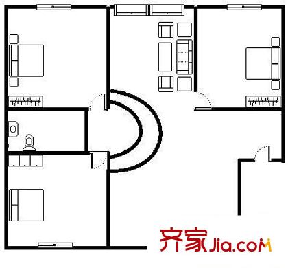 新湖中國印象戶型圖新湖北國之春四期中國印象 3室 戶型圖 3室2廳1衛(wèi)1廚