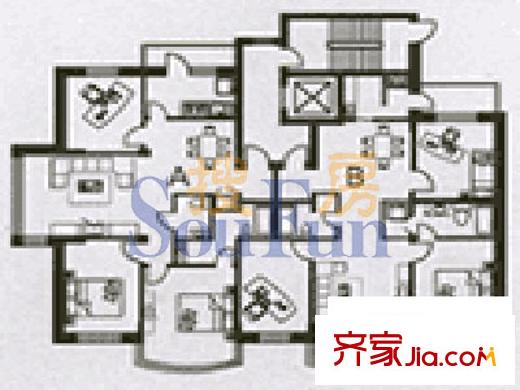 示范和平家園戶型圖3室2廳2衛(wèi)