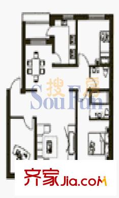 示范和平家園戶型圖3室2廳2衛(wèi)