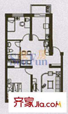 示范和平家園戶型圖2室2廳1衛(wèi)