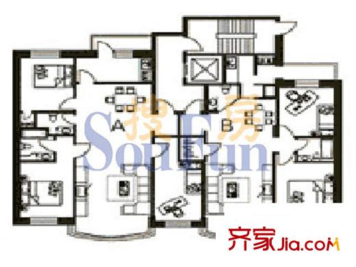示范和平家園戶型圖3室2廳2衛(wèi)