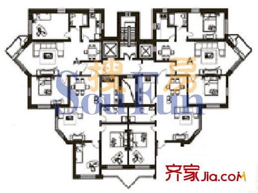 示范和平家園戶型圖2室2廳1衛(wèi)