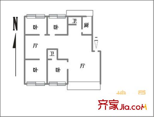 萬科新榆公館 3室 戶型圖