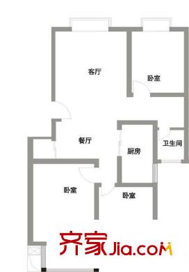 益格名邸 3室 戶(hù)型圖