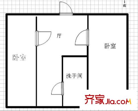 五三小區(qū) 2室 戶型圖