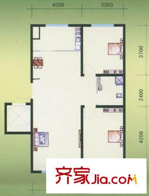 淺草綠閣六期戶型圖C10戶型 2室2廳1衛(wèi)