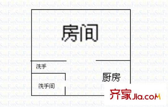 五三小區(qū) 1室 戶型圖