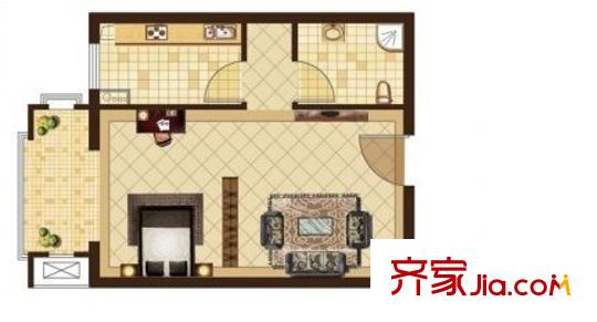 繁榮新都戶型圖1居 戶型圖 1室1廳1衛(wèi)1廚