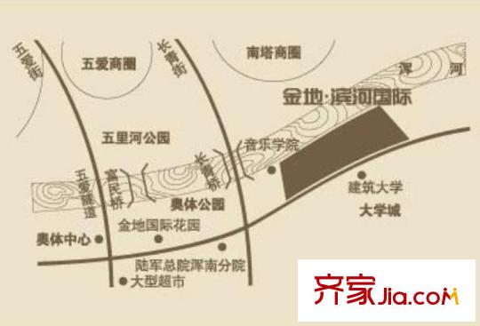 金地濱河國際交通圖區(qū)位圖