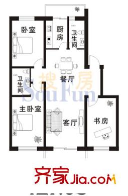 宏偉金都戶型圖3室2廳2衛(wèi)