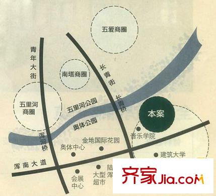 金地濱河國際交通圖區(qū)位圖