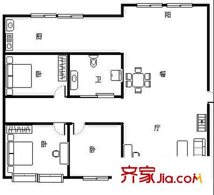 富云新都(西區(qū))戶型圖富云新都(西區(qū)) 3室 戶型圖 3室2廳1衛(wèi)1廚