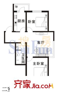 宏偉金都戶型圖2室1廳1衛(wèi)