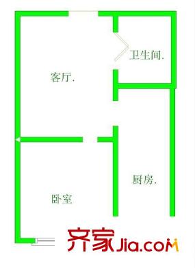 四季嘉園二期 1室 戶型圖