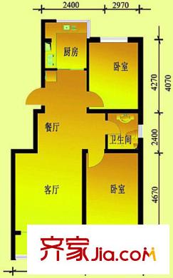 鑫豐又一城戶型圖戶型7 2室2廳1衛(wèi)