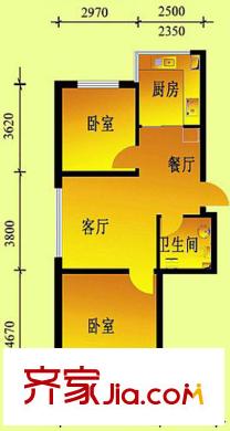 鑫豐又一城戶型圖戶型9 2室2廳1衛(wèi)