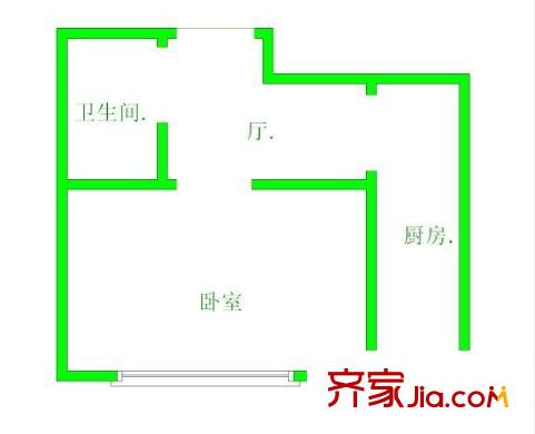 四季嘉園二期 1室 戶型圖
