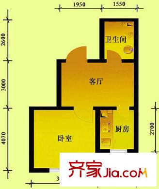 鑫豐又一城戶型圖戶型8 1室1廳1衛(wèi)