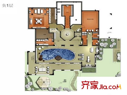 伴山湖LA戶型圖負一層 5室3廳2衛(wèi)