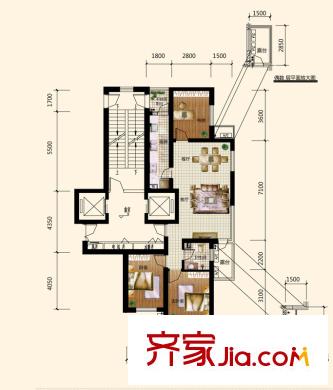 鐵西萬(wàn)達(dá)廣場(chǎng)戶型圖B組團(tuán)1#J 3室2廳1衛(wèi)