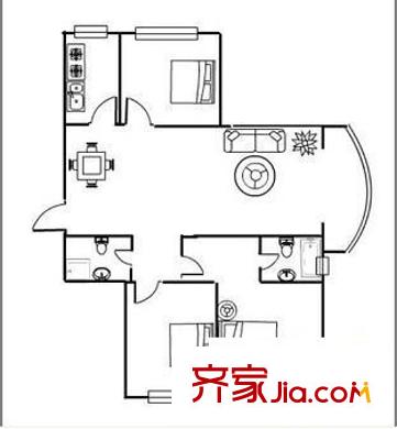 建賞歐洲3室 戶型圖