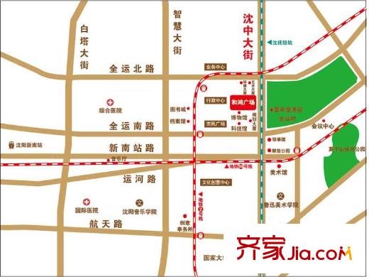 和鴻廣場區(qū)位圖