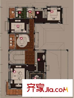 伴山湖LB戶型圖二層 6室3廳2衛(wèi)