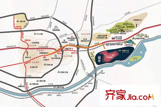 首創(chuàng)?花嶼岸區(qū)位圖