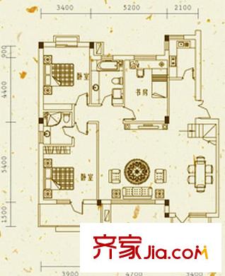 米拉晶典洋房Y-N戶型四層 3室2廳1衛(wèi)
