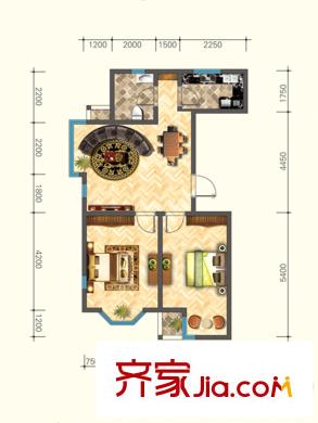 陽(yáng)光國(guó)際花園78.41平方米戶型 2室1廳1衛(wèi)1廚