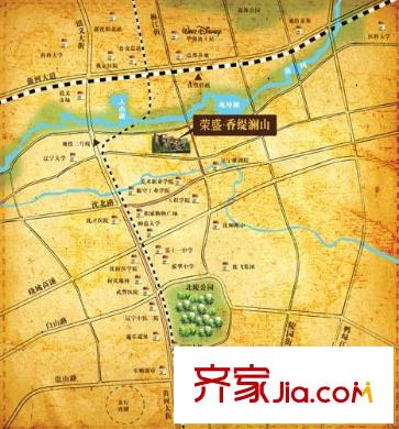 榮盛香緹瀾山區(qū)位圖
