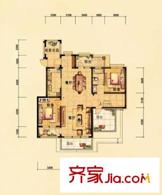 榮盛香緹瀾山洋房A12五層 2室2廳1衛(wèi)