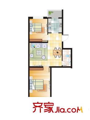 碧水儷城H戶型 2室2廳1衛(wèi)1廚