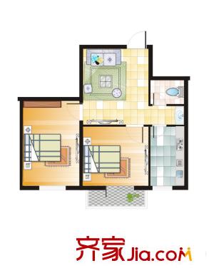 碧水儷城G戶型 2室1廳1衛(wèi)1廚