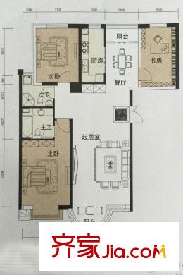 香堤灣144平方米戶型 3室2廳2衛(wèi)